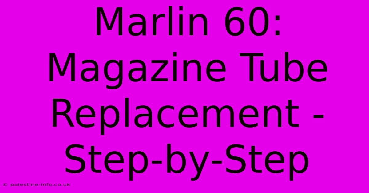 Marlin 60:  Magazine Tube Replacement - Step-by-Step