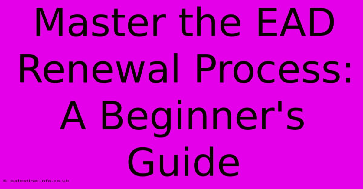 Master The EAD Renewal Process: A Beginner's Guide