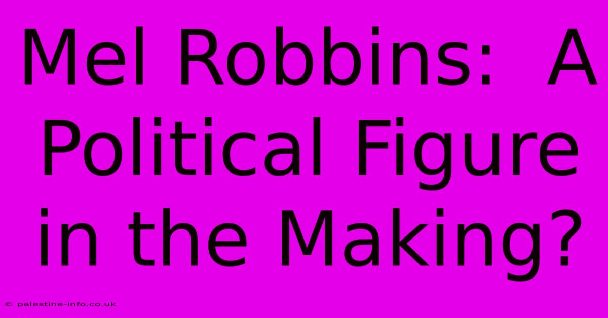 Mel Robbins:  A Political Figure In The Making?