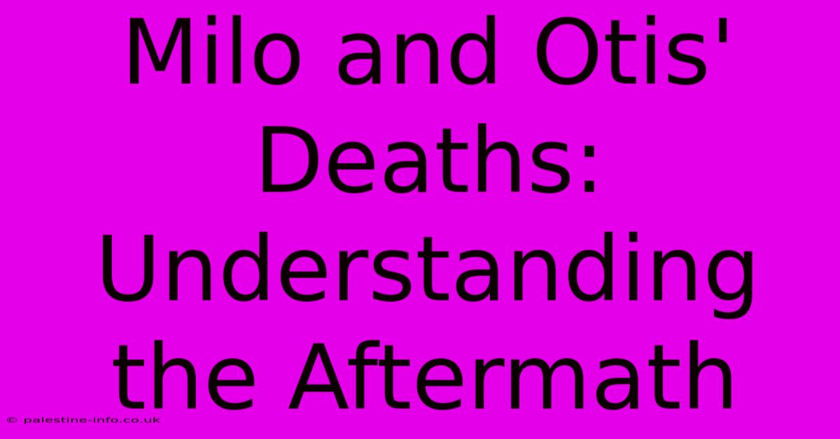 Milo And Otis' Deaths: Understanding The Aftermath