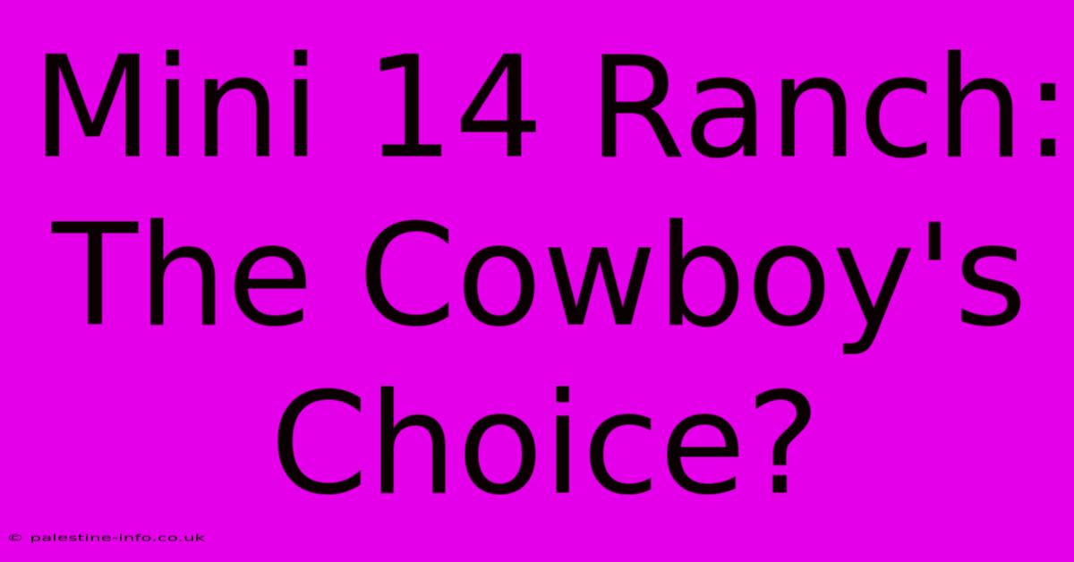 Mini 14 Ranch: The Cowboy's Choice?