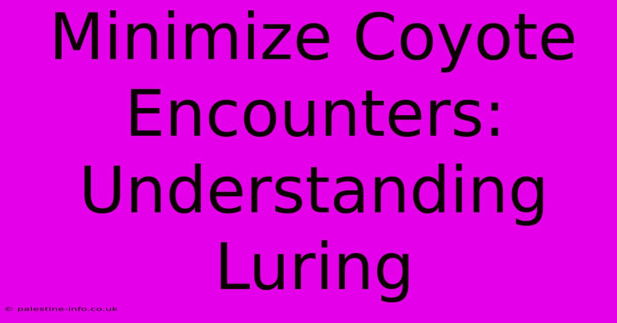 Minimize Coyote Encounters:  Understanding Luring