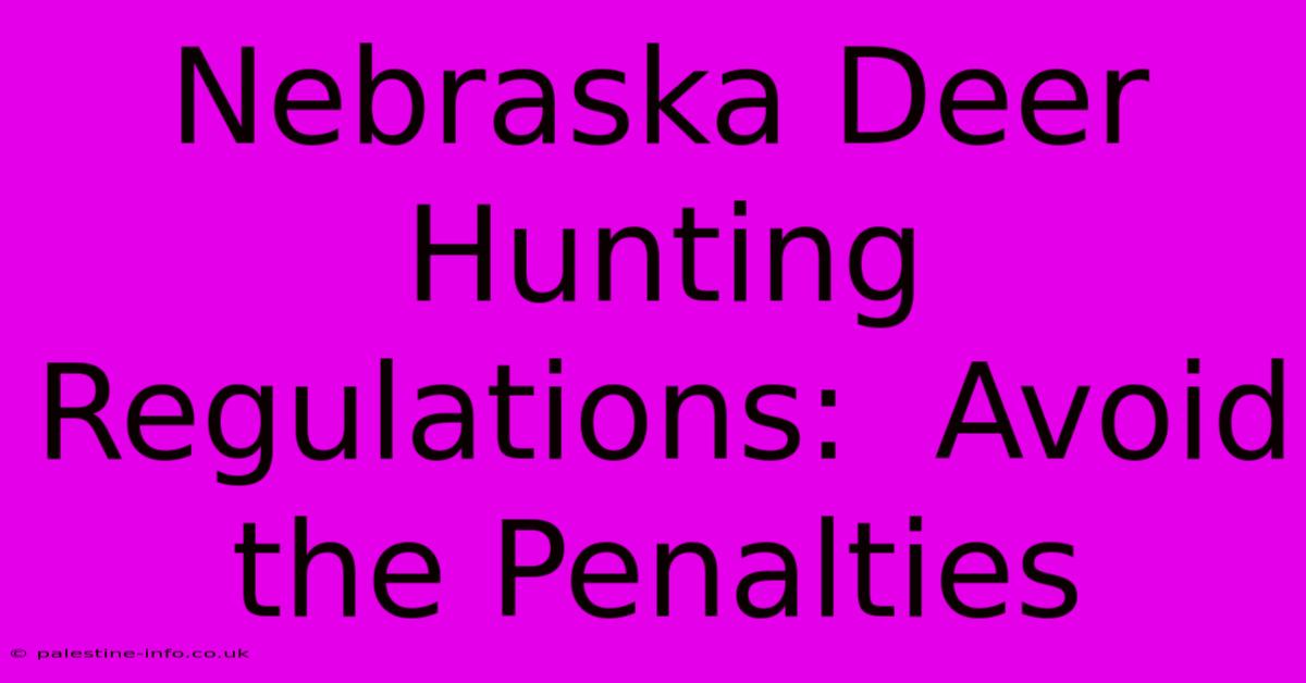 Nebraska Deer Hunting Regulations:  Avoid The Penalties