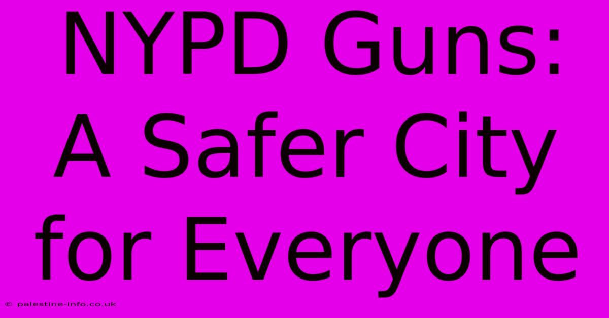 NYPD Guns:  A Safer City For Everyone