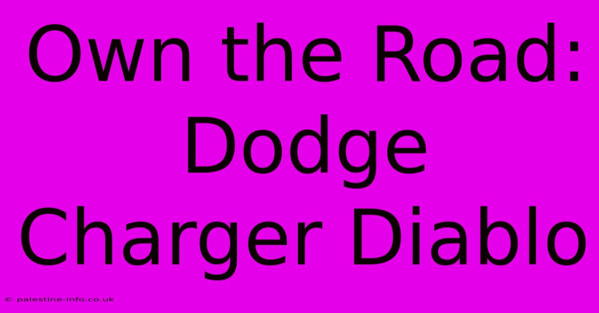 Own The Road: Dodge Charger Diablo