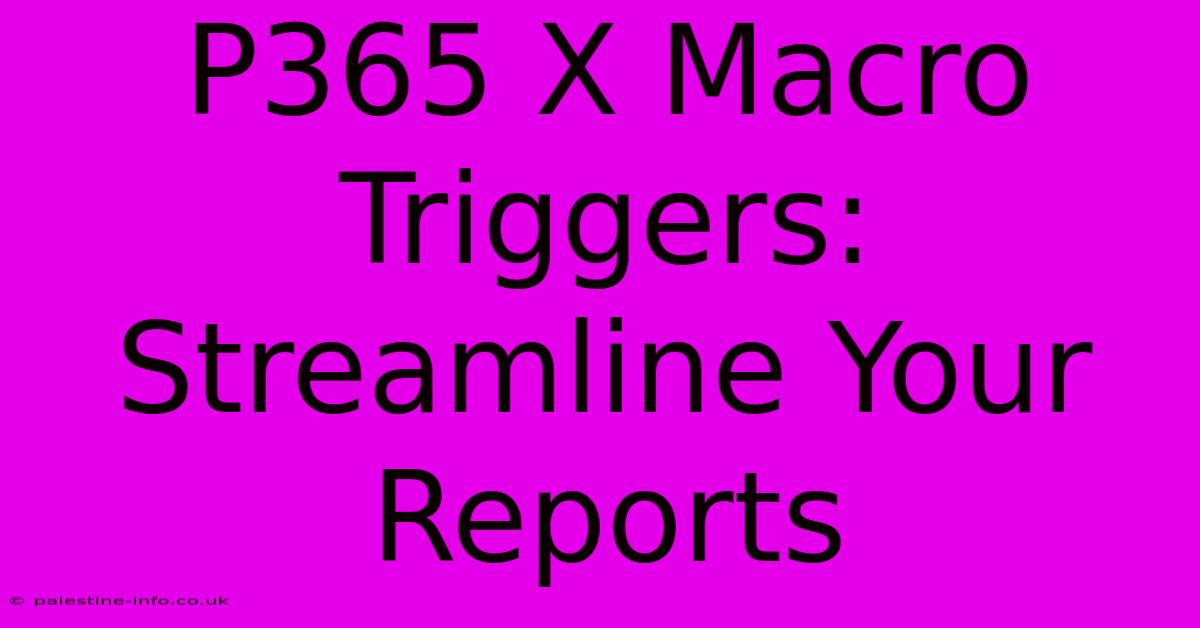 P365 X Macro Triggers:  Streamline Your Reports