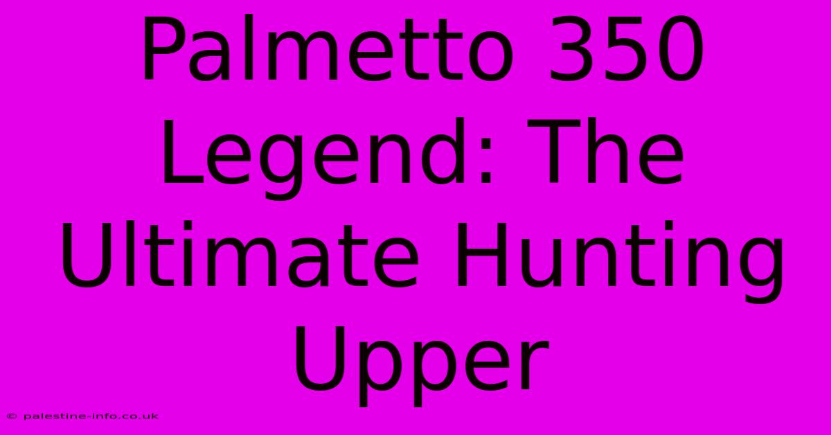 Palmetto 350 Legend: The Ultimate Hunting Upper