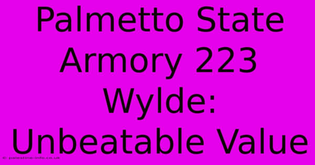 Palmetto State Armory 223 Wylde: Unbeatable Value