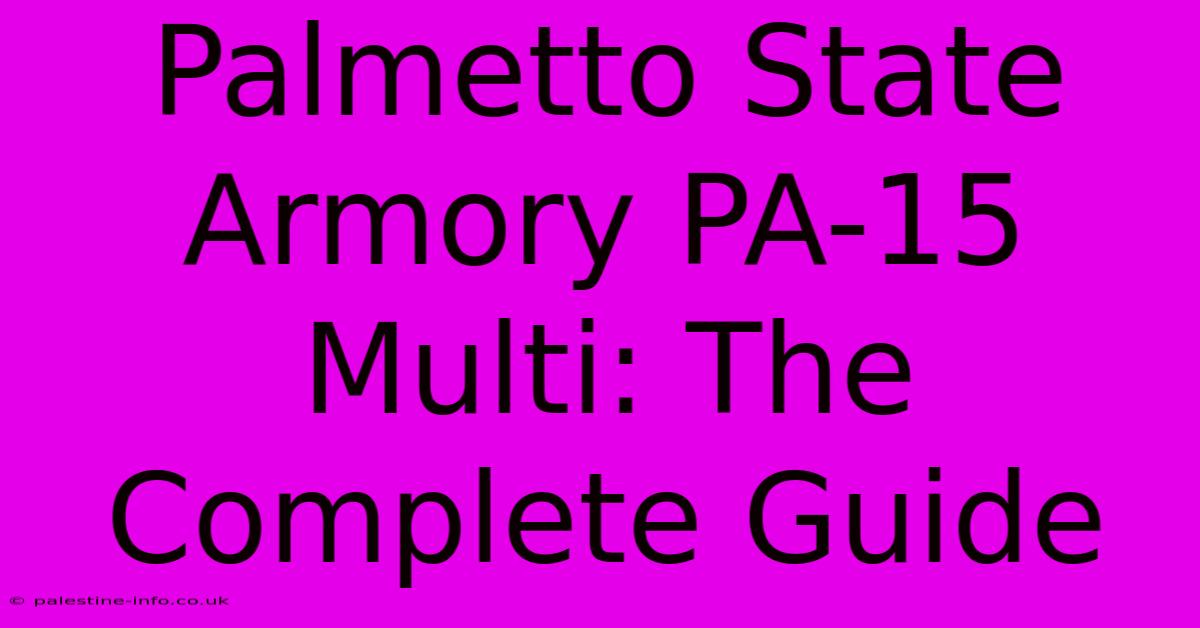 Palmetto State Armory PA-15 Multi: The Complete Guide