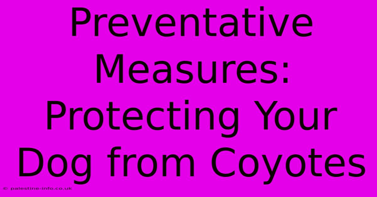 Preventative Measures: Protecting Your Dog From Coyotes