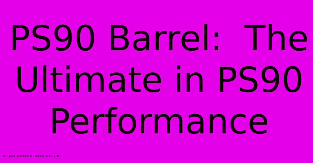 PS90 Barrel:  The Ultimate In PS90 Performance