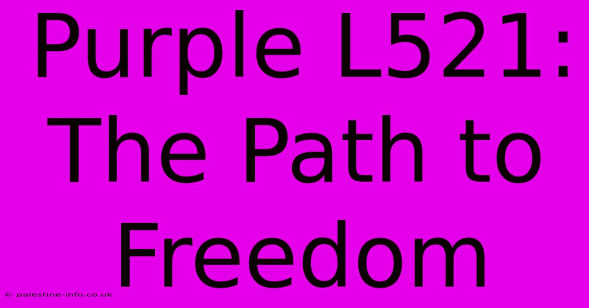 Purple L521:  The Path To Freedom