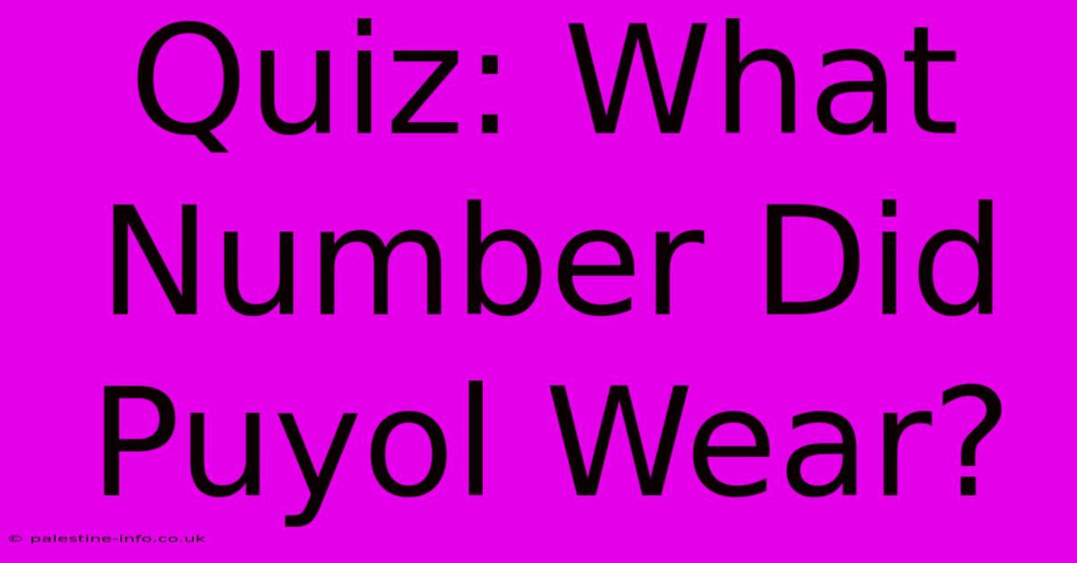 Quiz: What Number Did Puyol Wear?