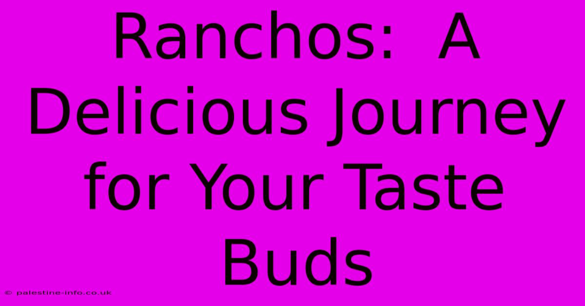 Ranchos:  A Delicious Journey For Your Taste Buds