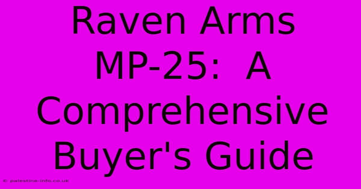 Raven Arms MP-25:  A Comprehensive Buyer's Guide