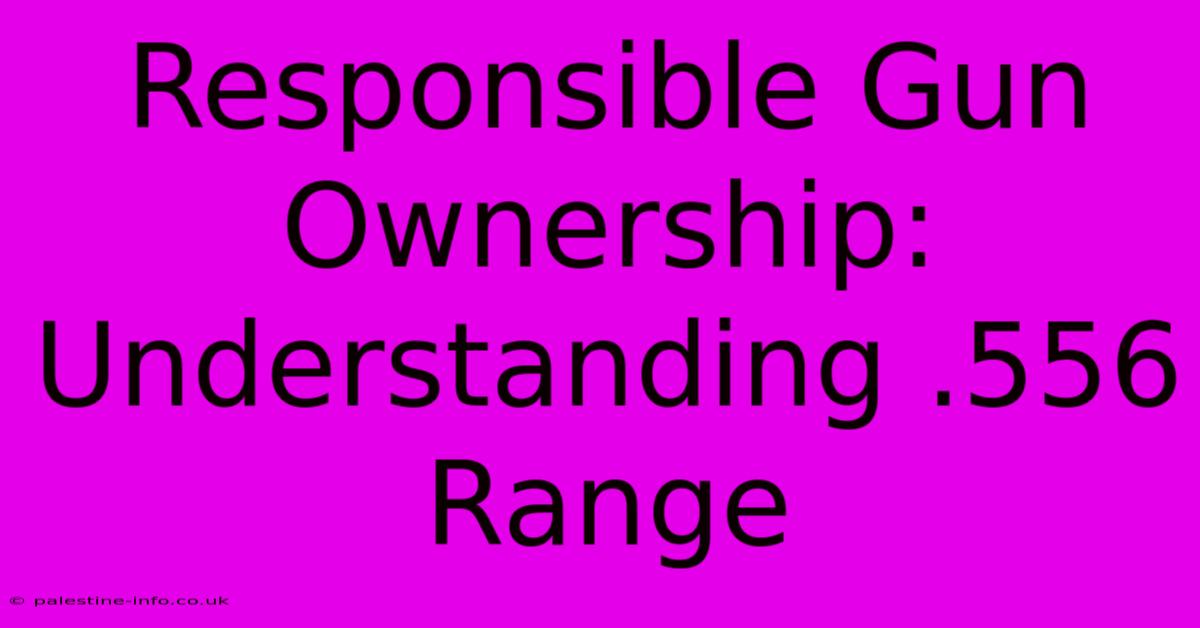 Responsible Gun Ownership: Understanding .556 Range