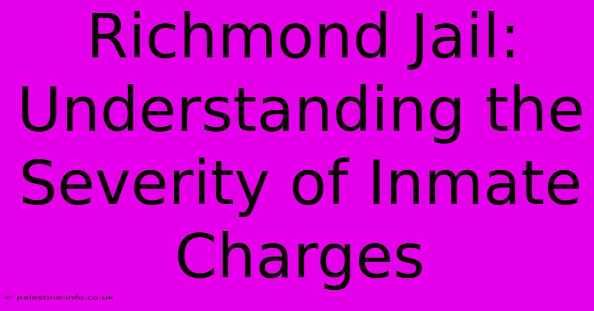 Richmond Jail:  Understanding The Severity Of Inmate Charges