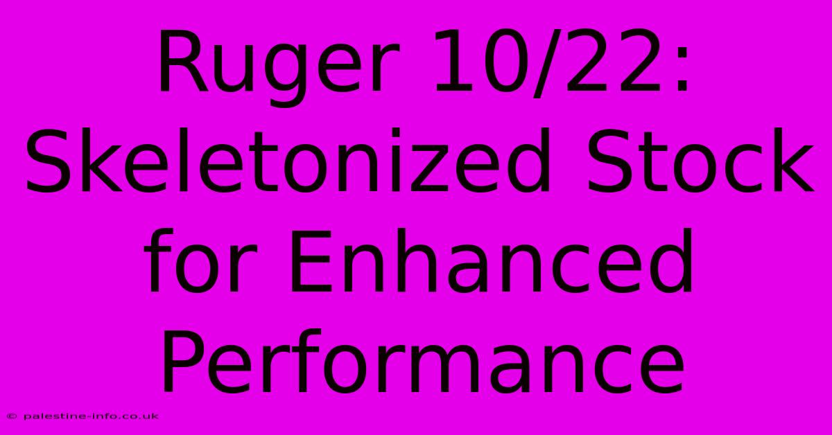 Ruger 10/22:  Skeletonized Stock For Enhanced Performance