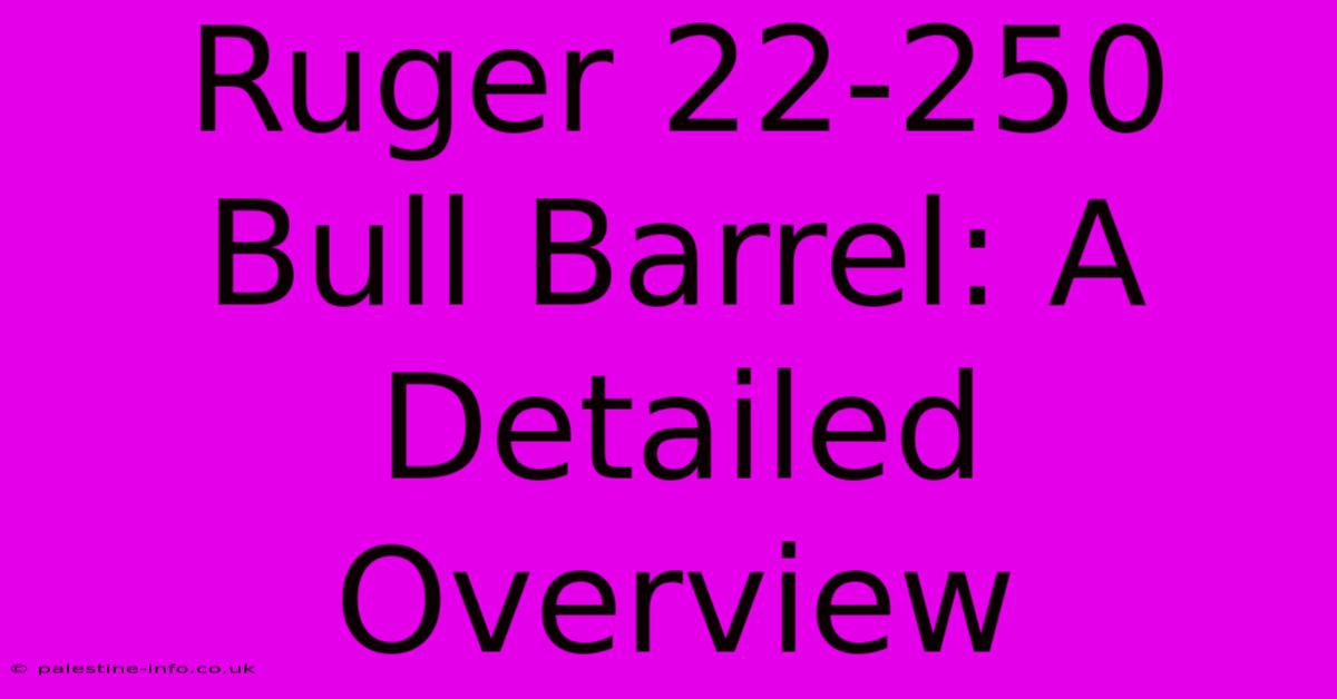 Ruger 22-250 Bull Barrel: A Detailed Overview