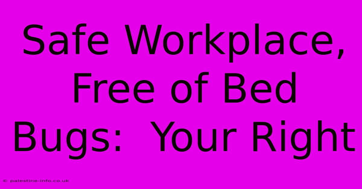 Safe Workplace, Free Of Bed Bugs:  Your Right