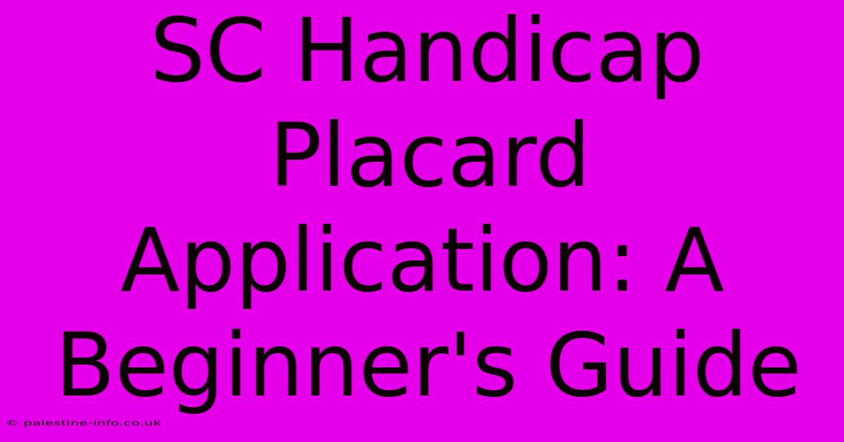 SC Handicap Placard Application: A Beginner's Guide