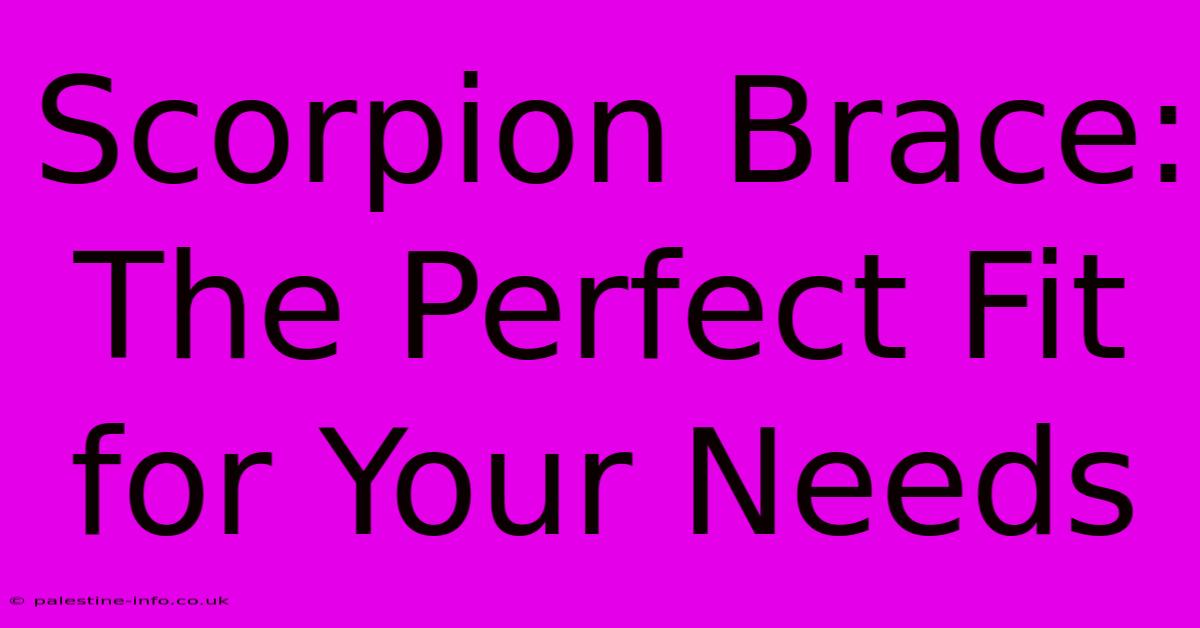 Scorpion Brace:  The Perfect Fit For Your Needs