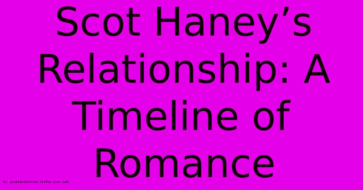 Scot Haney’s Relationship: A Timeline Of Romance