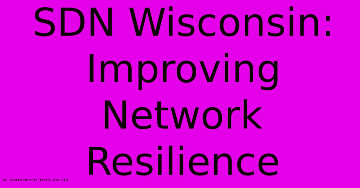 SDN Wisconsin:  Improving Network Resilience