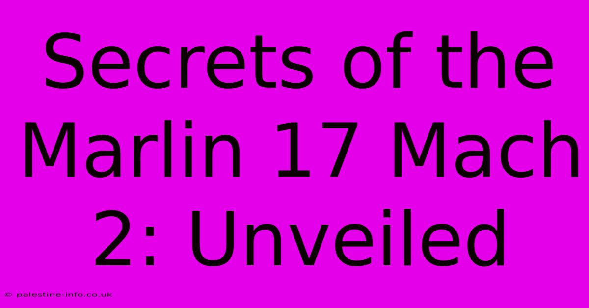 Secrets Of The Marlin 17 Mach 2: Unveiled