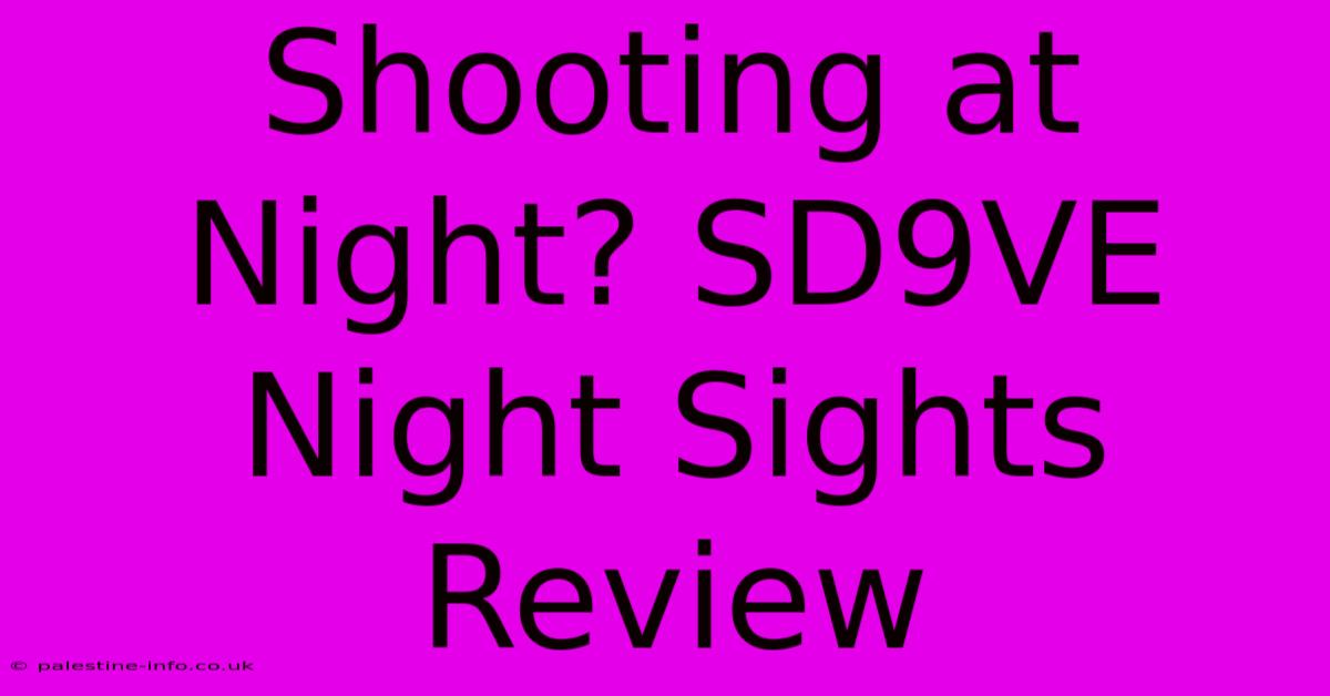 Shooting At Night? SD9VE Night Sights Review