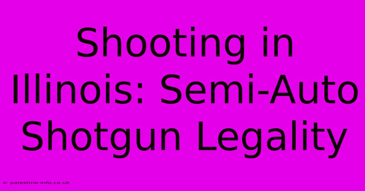 Shooting In Illinois: Semi-Auto Shotgun Legality