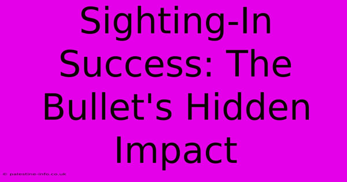 Sighting-In Success: The Bullet's Hidden Impact