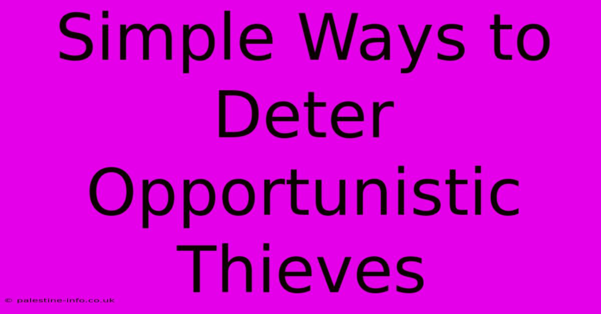 Simple Ways To Deter Opportunistic Thieves