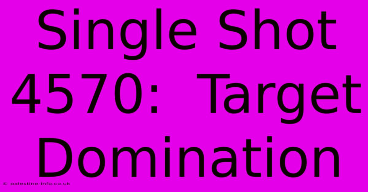 Single Shot 4570:  Target Domination