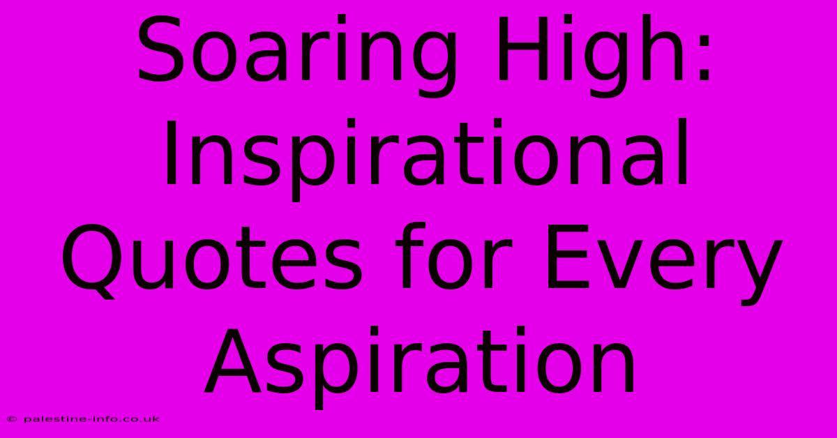 Soaring High: Inspirational Quotes For Every Aspiration