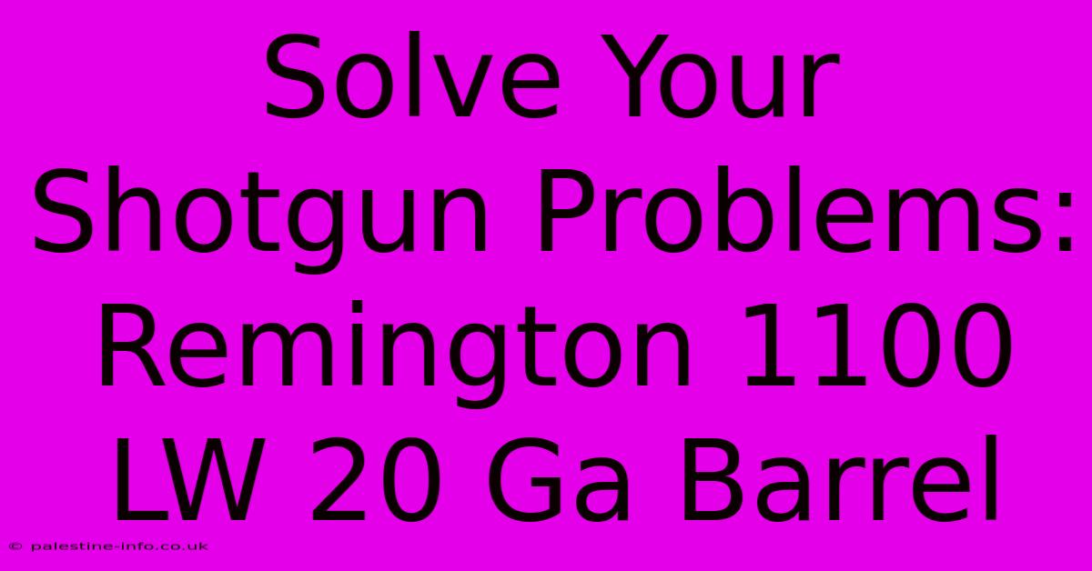 Solve Your Shotgun Problems: Remington 1100 LW 20 Ga Barrel