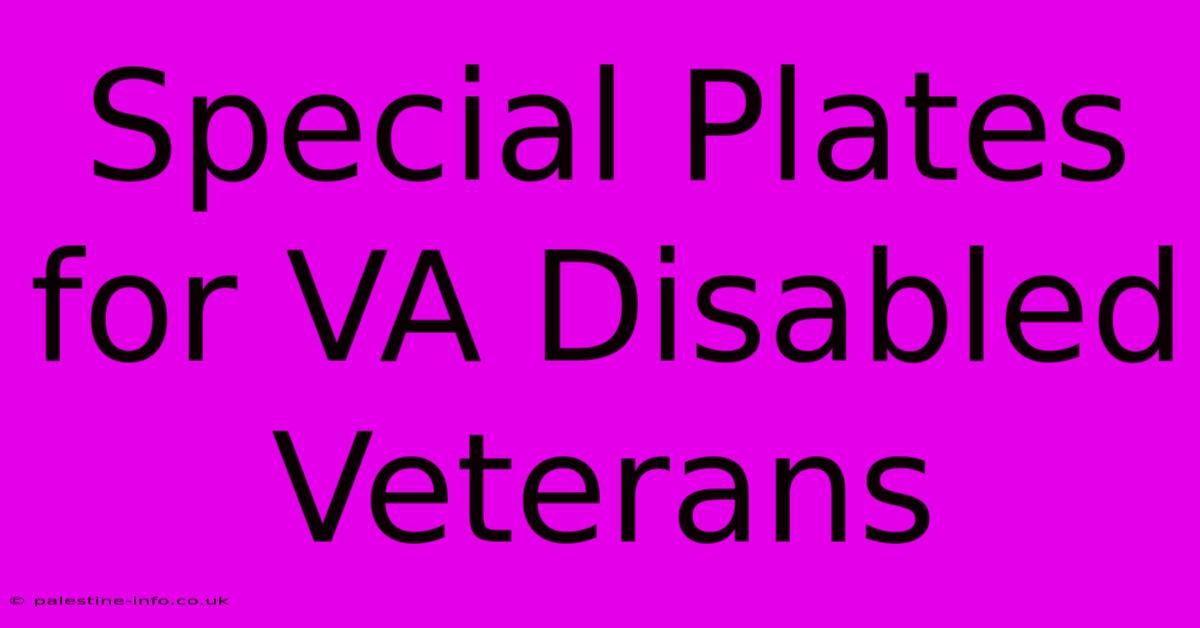 Special Plates For VA Disabled Veterans