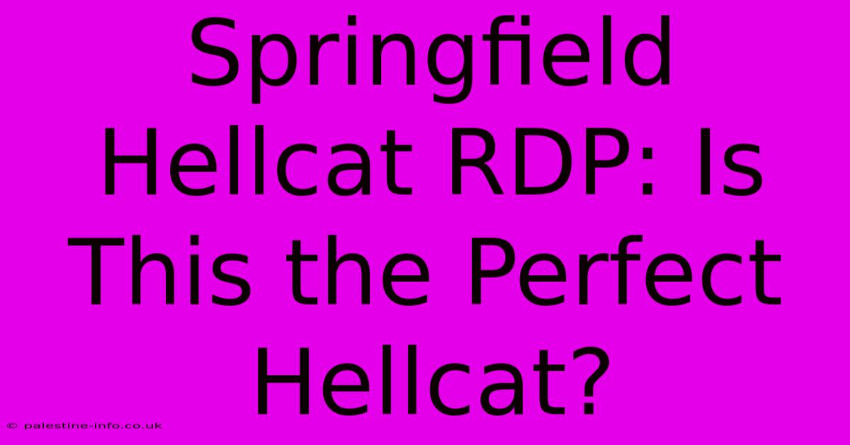 Springfield Hellcat RDP: Is This The Perfect Hellcat?