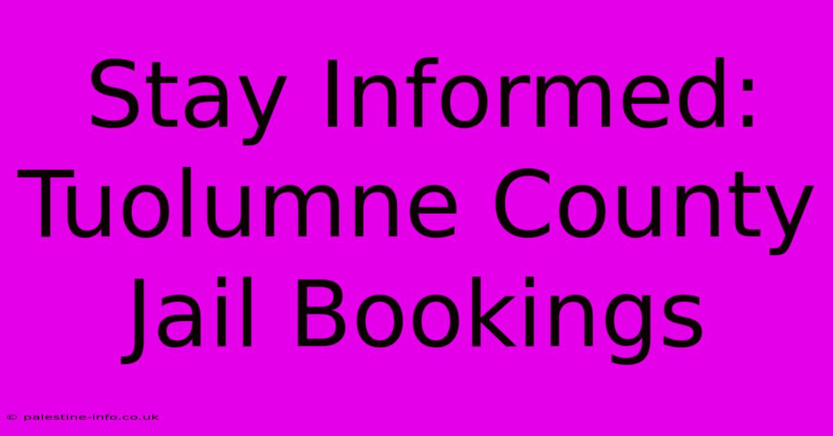 Stay Informed: Tuolumne County Jail Bookings