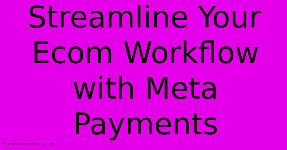 Streamline Your Ecom Workflow With Meta Payments