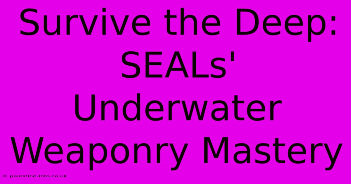 Survive The Deep: SEALs' Underwater Weaponry Mastery