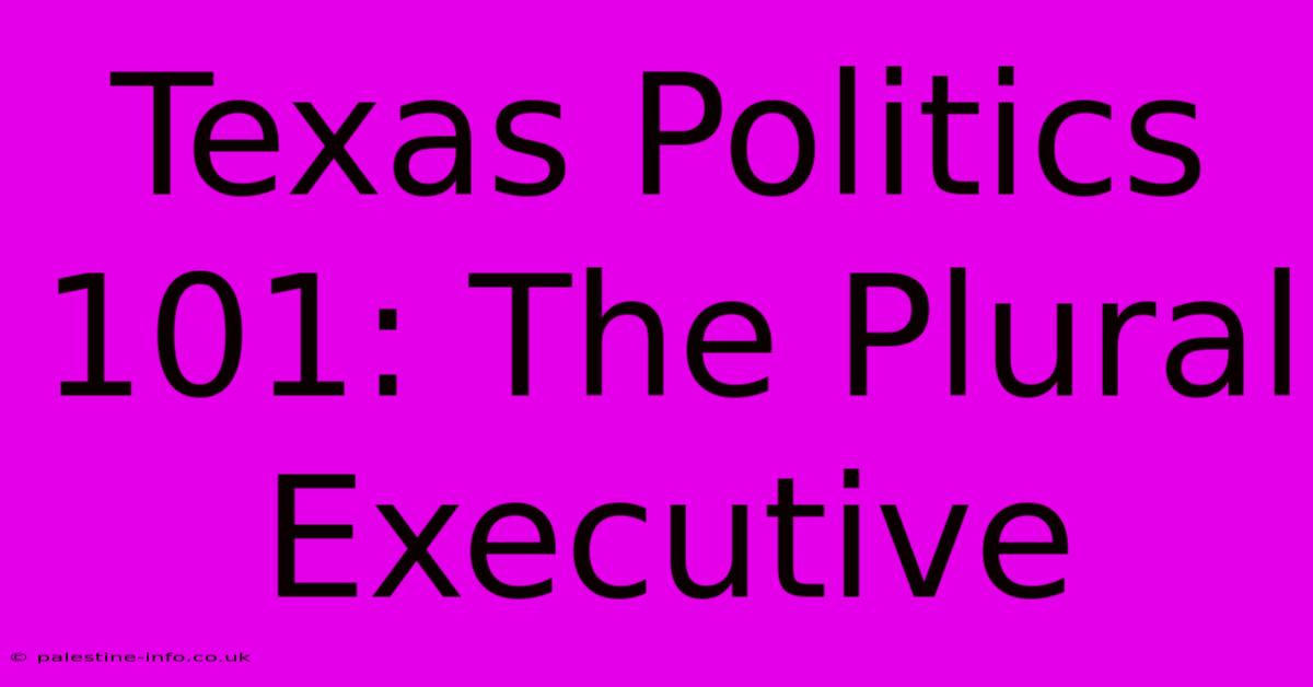 Texas Politics 101: The Plural Executive