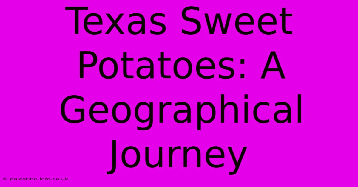 Texas Sweet Potatoes: A Geographical Journey