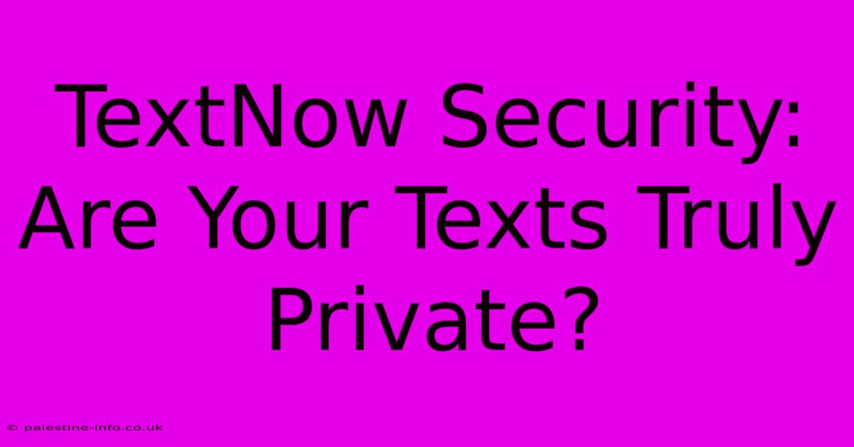 TextNow Security: Are Your Texts Truly Private?