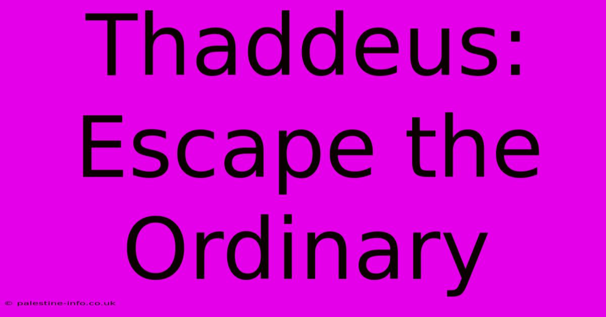 Thaddeus: Escape The Ordinary