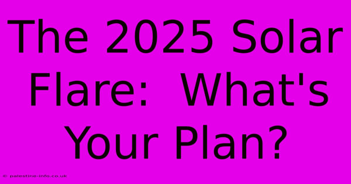 The 2025 Solar Flare:  What's Your Plan?