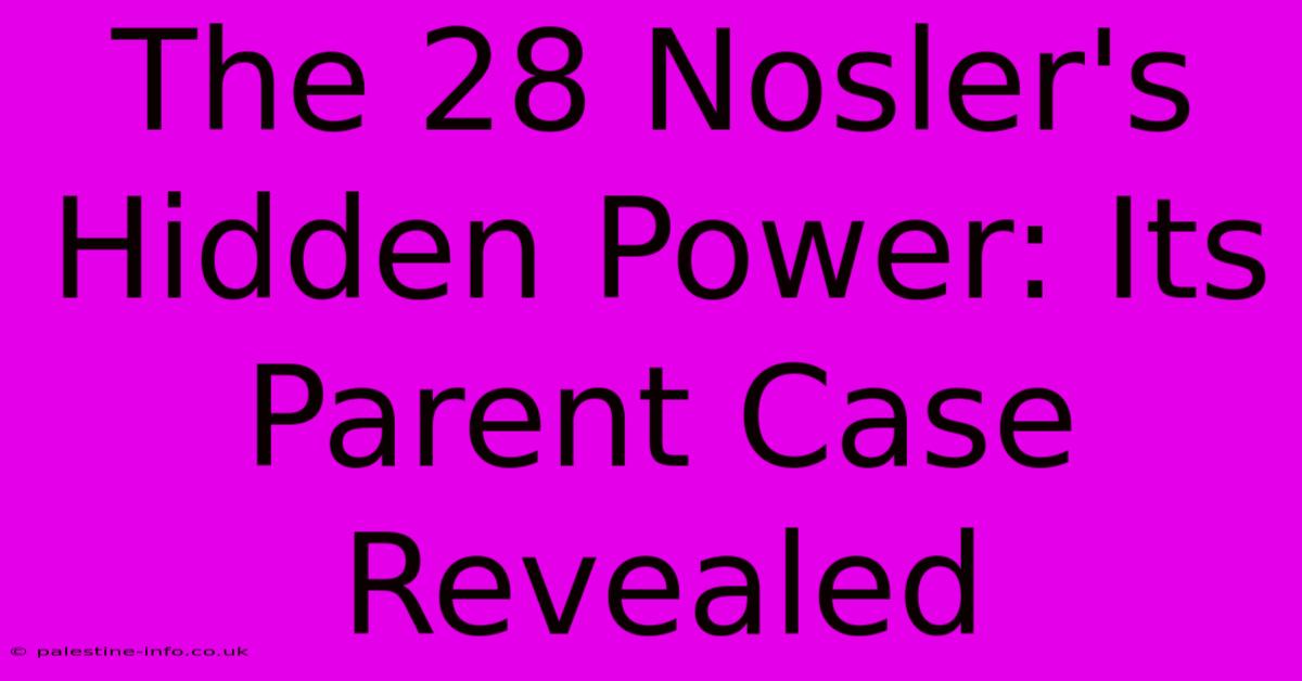 The 28 Nosler's Hidden Power: Its Parent Case Revealed