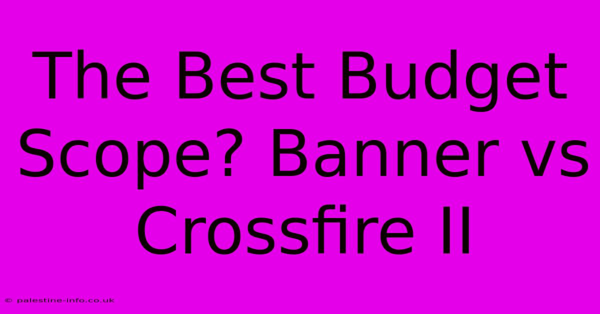 The Best Budget Scope? Banner Vs Crossfire II