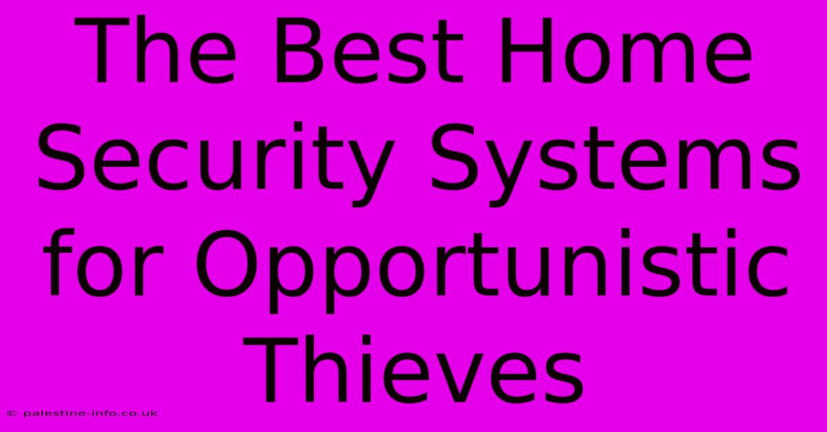 The Best Home Security Systems For Opportunistic Thieves