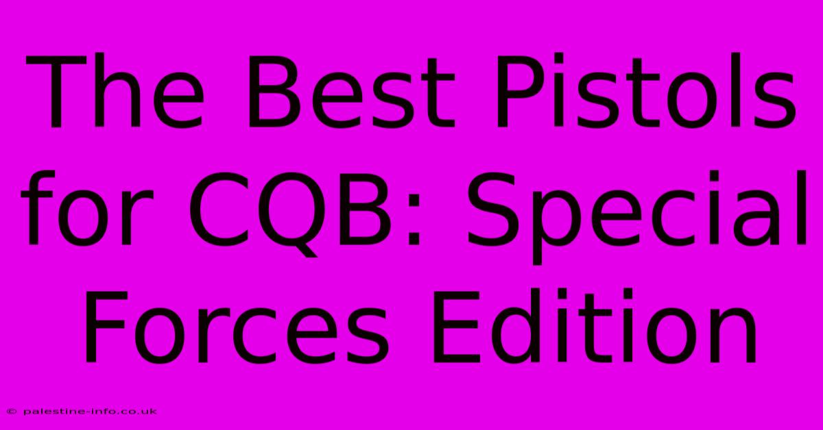 The Best Pistols For CQB: Special Forces Edition